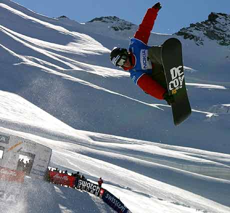 Rider Mathieu Crepel in Saas Fee. Foto: FIS