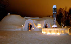 Dinieren in einem echten Schneerestaurant