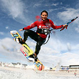 Kristin Boese beim Kitesurf World Cup 2009 auf Sylt. Foto: reemedia/reemedia