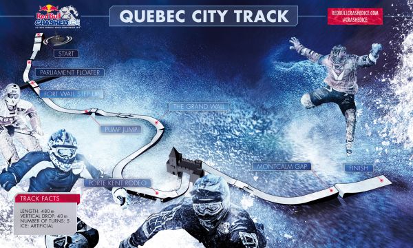 Der Ice Cross Downhill Track in Quebec. Foto: Red Bull Content Pool
